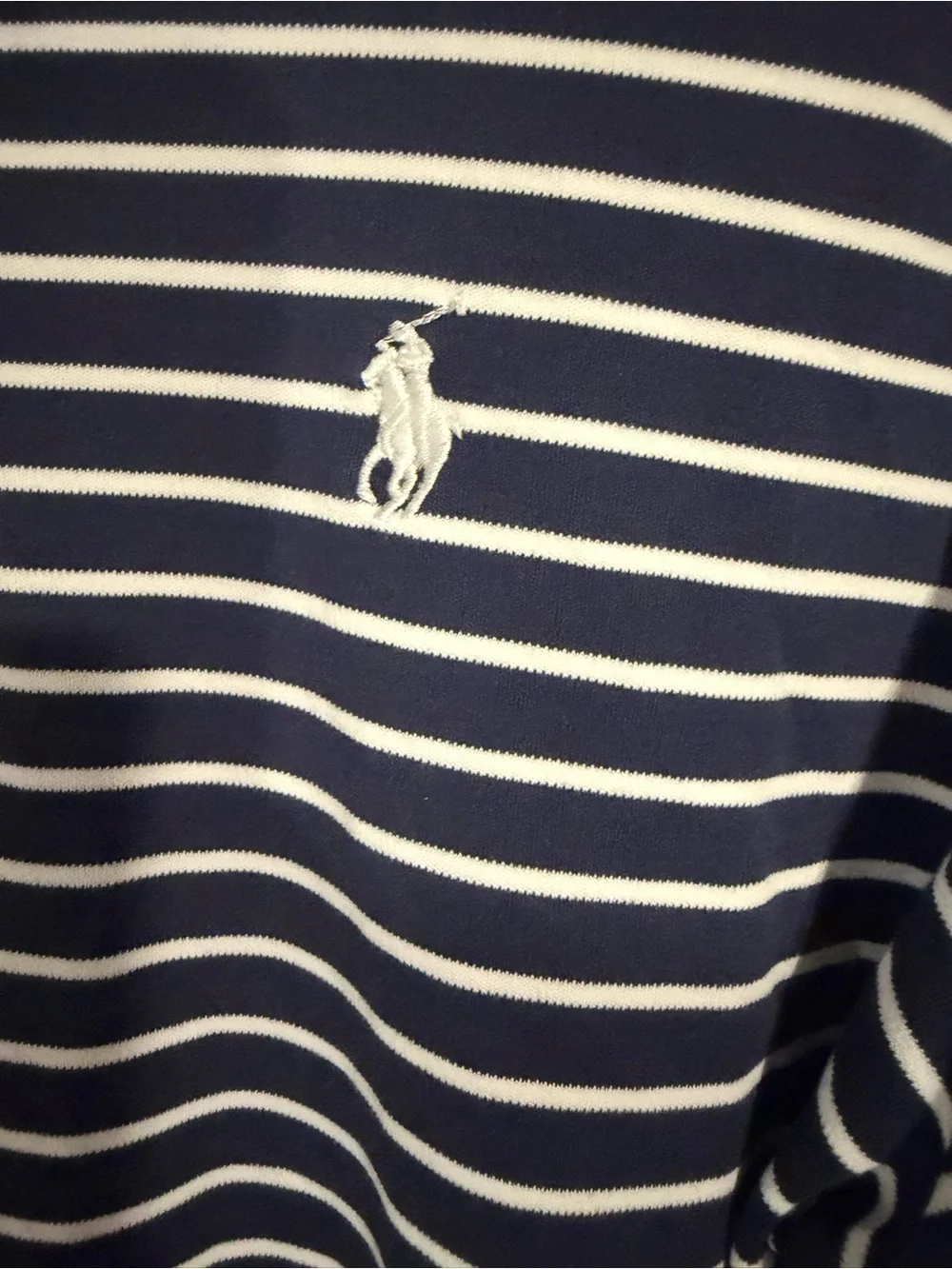 Polo Ralph Lauren Navy and White Striped Polo Shirt